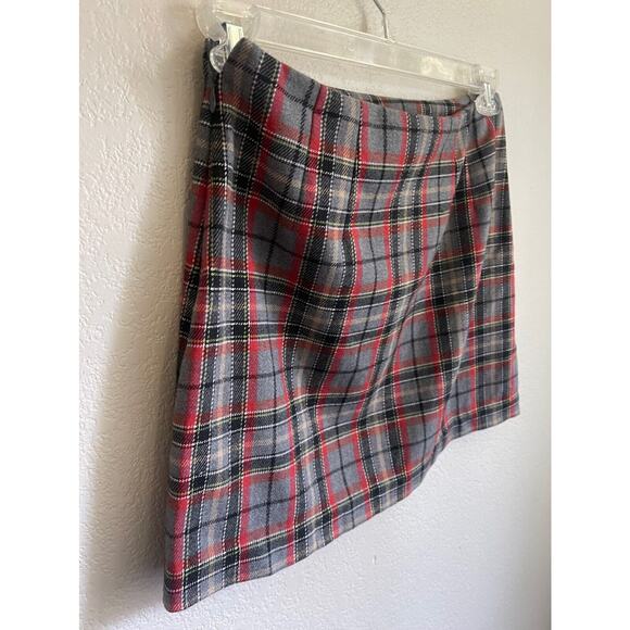 Y2K Vintage Grunge Plaid Wool Mini Skirt Size 6 Made in Italy Academia - Picture 4 of 8
